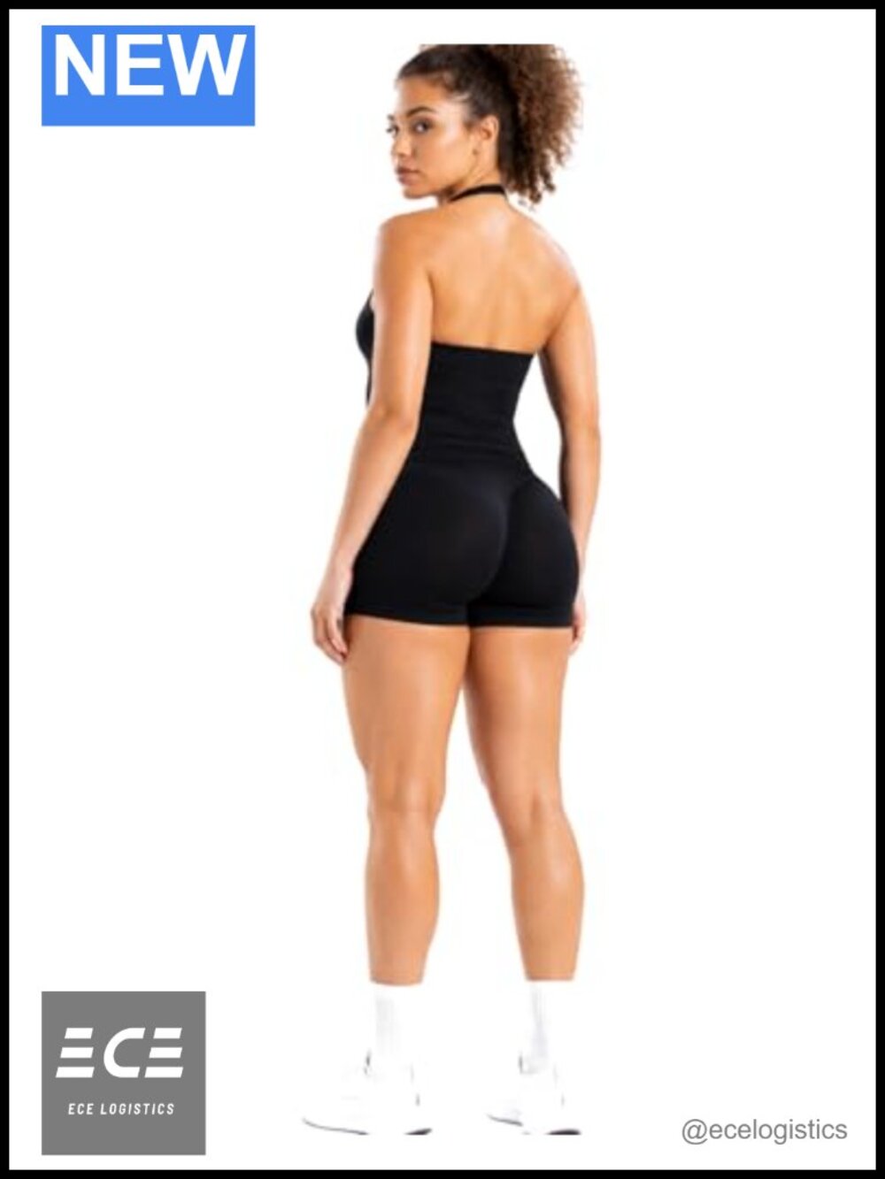 2 Piece Workout Set Halter Top Seamless Shorts Gym Athletic Running